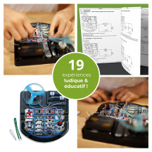 Kit de projets électroniques - 19 expériences - LED, ventilateur et son