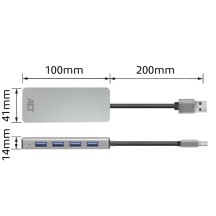 Hub USB 3.1 à 4 ports avec adaptateur d'alimentation externe