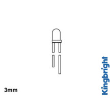 Lampe LED standard de 3 mm, lumière jaune diffuse