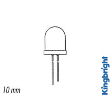 LED SUPERLUMINEUSE ROUGE TRANSPARENTE 10mm 350mcd