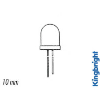 LED SUPERLUMINEUSE ROUGE TRANSPARENTE 10mm 350mcd