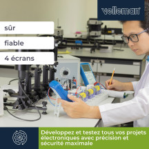 DOUBLE ALIMENTATION DE LABORATOIRE 2 x 0-30 VCC / 0-3 A + 5 VCC fixe 3 A MAX / AVEC 4 AFFICHEURS LCD