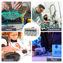 DOUBLE ALIMENTATION DE LABORATOIRE 2 x 0-30 VCC / 0-3 A + 5 VCC fixe 3 A MAX / AVEC 4 AFFICHEURS LCD