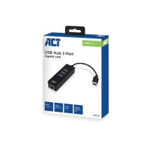 Hub 3 ports USB 3.2 Gen1 avec port réseau Gigabit