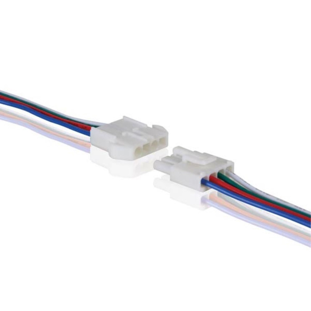 CONNECTEUR POUR FLEXIBLE LED RVB AVEC CÂBLE (MÂLE-FEMELLE)