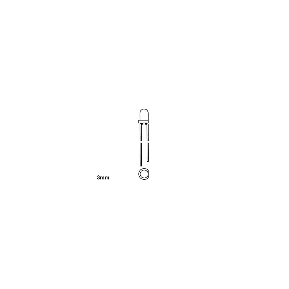 LED 3mm - VERT DIFFUSANT - 20mcd