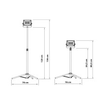 Lampe de travail LED réglable sur trépied - 50 W - 4000 K - 5500 lm