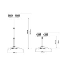 Lampe de travail double LED sur trépied - 100 W - 4000 K - 11000 lm
