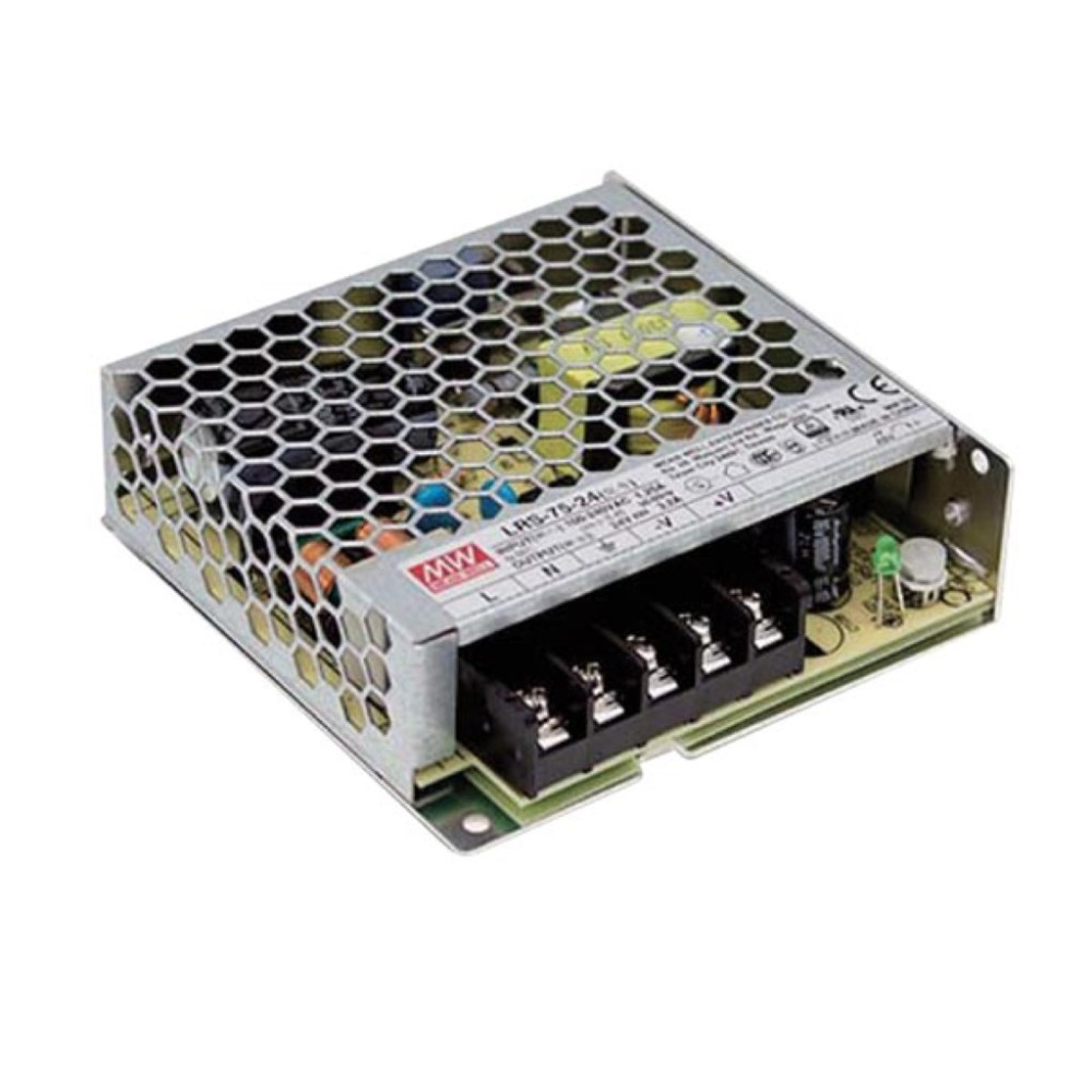 ALIMENTATION Á DÉCOUPAGE POUR ÉQUIPEMENT INFORMATIQUE - 1 SORTIE - 75 W - 12 V - CHÂSSIS FERMÉ - USAGE PROFESSIONNEL UNIQUEMENT