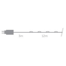 Microlight LED - 12 m - 120 lampes blanches - fil de cuivre - 7.5V