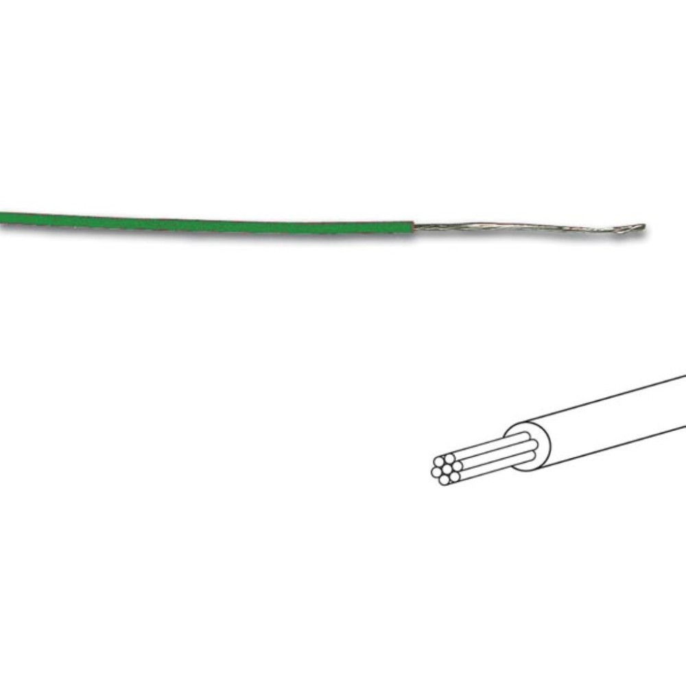 FIL DE CÂBLAGE -  ø 1.4 mm - 0.2 mm² - MULTIBRIN - VERT