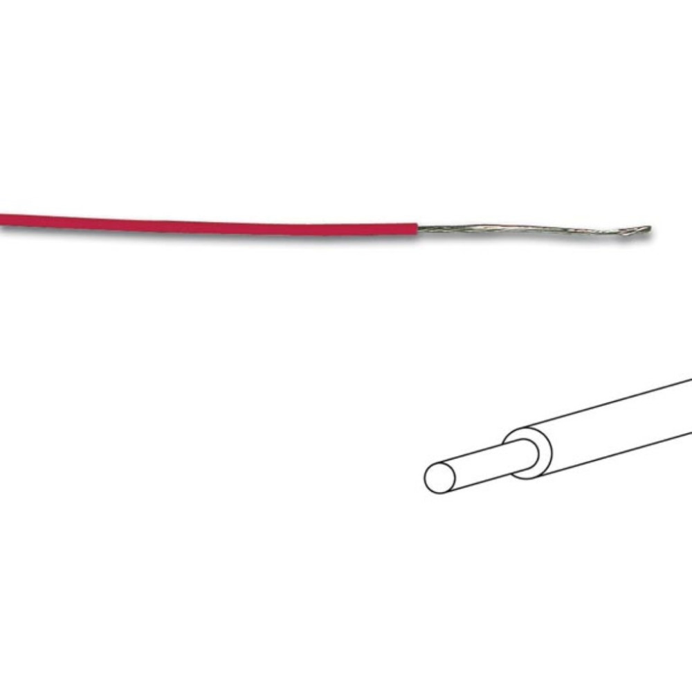 FIL DE CÂBLAGE -  ø 1.4 mm - 0.2 mm² - MONOBRIN - ROUGE