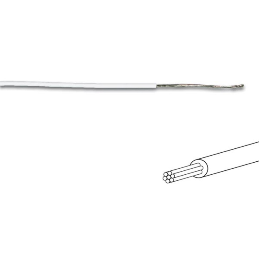 FIL DE CÂBLAGE -  ø 1.4 mm - 0.2 mm² - MULTIBRIN - BLANC