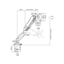 Bureau bras de moniteur avec ressort à gaz, 1 écran