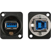 NEUTRIK - CHANGEUR DE GENRE USB 3.0 RÉVERSIBLE (TYPE A ET B) - BOÎTIER D NICKELÉ - NOIR