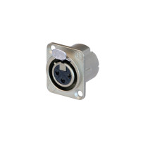 NEUTRIK - EMBASE XLR, 3 POINTS FEMELLE, ARGENTE, NICKEL, TYPE D