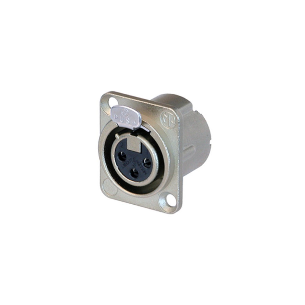 NEUTRIK - EMBASE XLR, 3 POINTS FEMELLE, ARGENTE, NICKEL, TYPE D