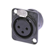 NEUTRIK - EMBASE XLR, 3 POINTS FEMELLE, DORE, NOIR, TYPE D