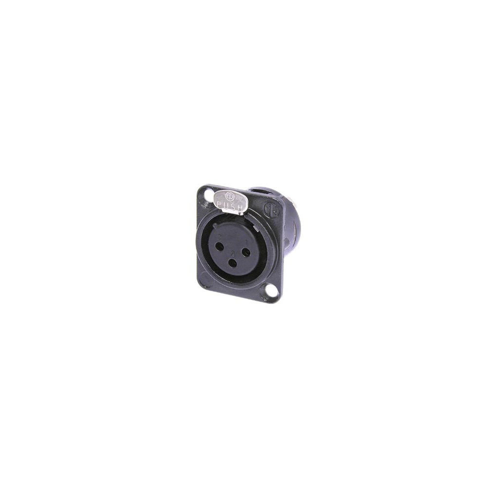 NEUTRIK - EMBASE XLR, 3 POINTS FEMELLE, DORE, NOIR, TYPE D