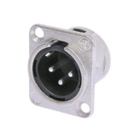 NEUTRIK - EMBASE XLR, 3 POINTS MALE, ARGENTE, NICKEL, TYPE D