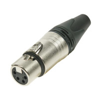 NEUTRIK - CONNECTEUR XLR, 4 POINTS FEMELLE, ARGENTE, NICKEL