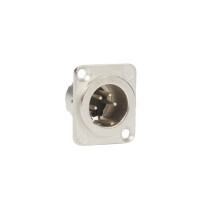 NEUTRIK - XLR, 4 broches mâles, argenté, corps métallique de taille D