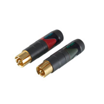 NEUTRIK - CINCH (PAIRE), DORÉ, BROCHE MASSIVE, POUR CÂBLE DE 3 - 7.3mm