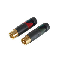 NEUTRIK - CINCH (PAIRE), DORÉ, BROCHE MASSIVE, POUR CÂBLE DE 3 - 7.3mm