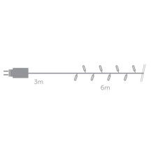 Novalight LED - 6 m - 40 lampes blanches - fil vert - 24 V