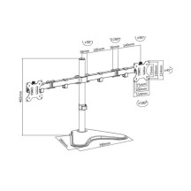 Support de bureau pour moniteur, 2 écrans jusqu'à 32", VESA