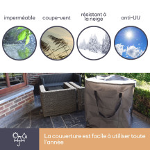 Housse extérieure pour coussins de salon - 75x75x90cm