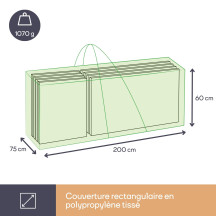 Housse extérieure pour coussins de salon - 200x75x60cm