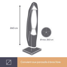 Housse d'extérieur pour parasol à bras libre Ø max. 350 cm